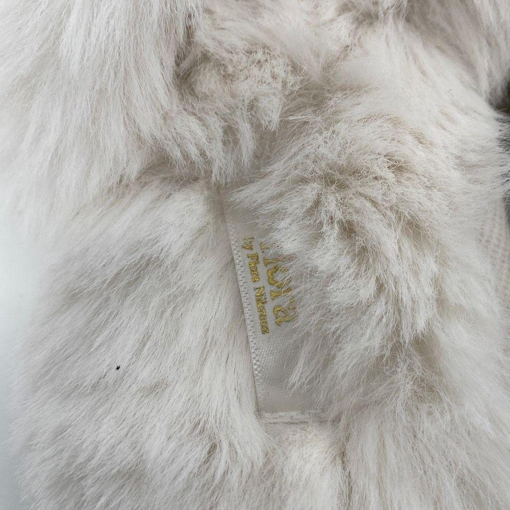 Flora By Flora Nikrooz Faux Fur Slipper Slides White Size Large 9/10 - Picture 5 of 8